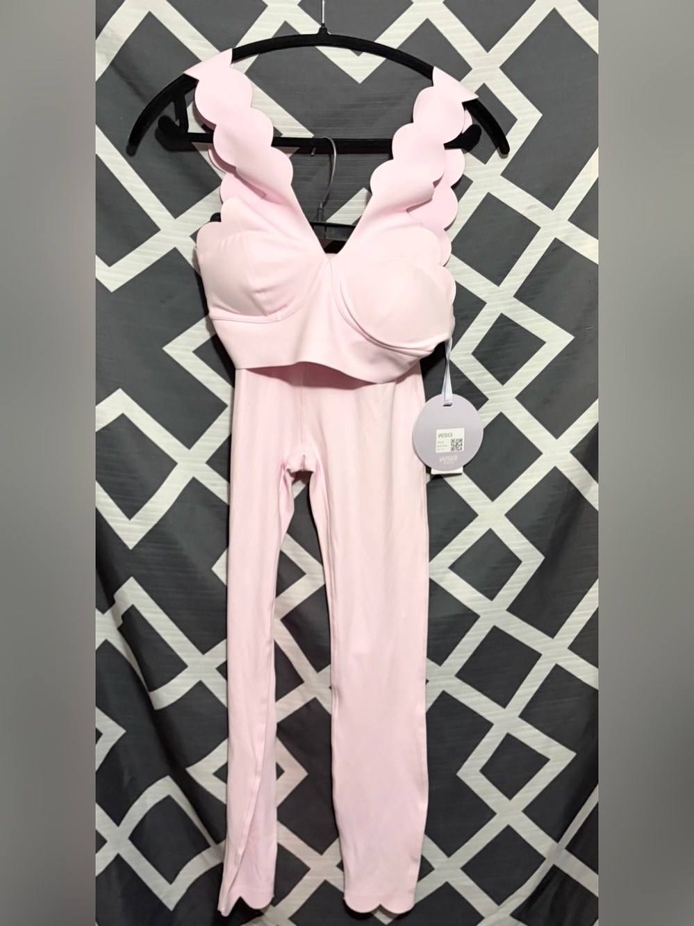 Scallop Trim Pink One-Piece Bodysuit - Picture 3 of 14